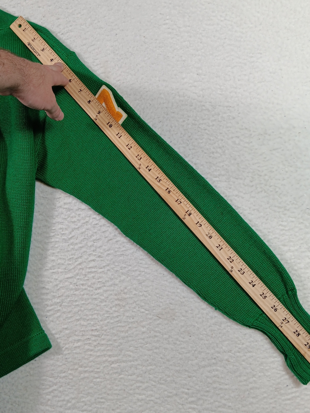 Vintage 50s Holloway Letterman Cardigna Mens 38 Kelly Green Chenille N Ivy - Picture 13 of 14